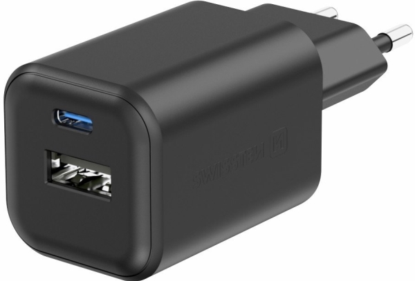 Swissten Reise-Ladegerät Gan Usb-C / Pd Usb-A / 18W Qc / 45W