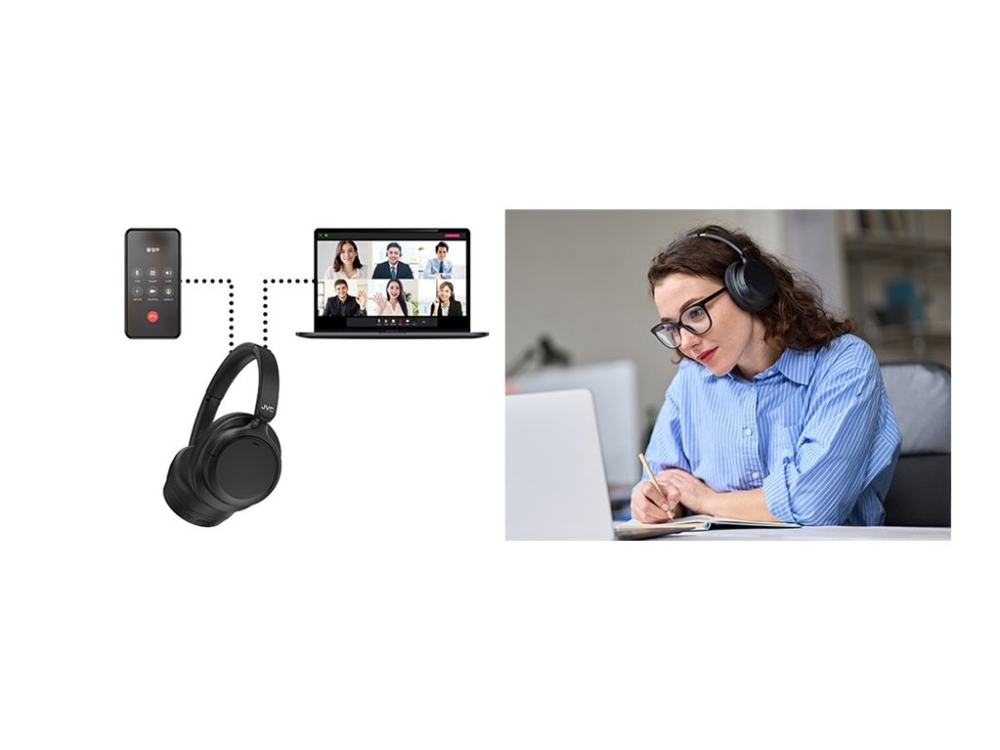 JVC HA-S75N - Hörlurar med mikrofon - fullstorlek - Bluetooth - trådlös - aktiv brusradering - ljudisolerande - svart | TV, Ljud & Bild - Hörlurar & Mikrofoner | GameStuff