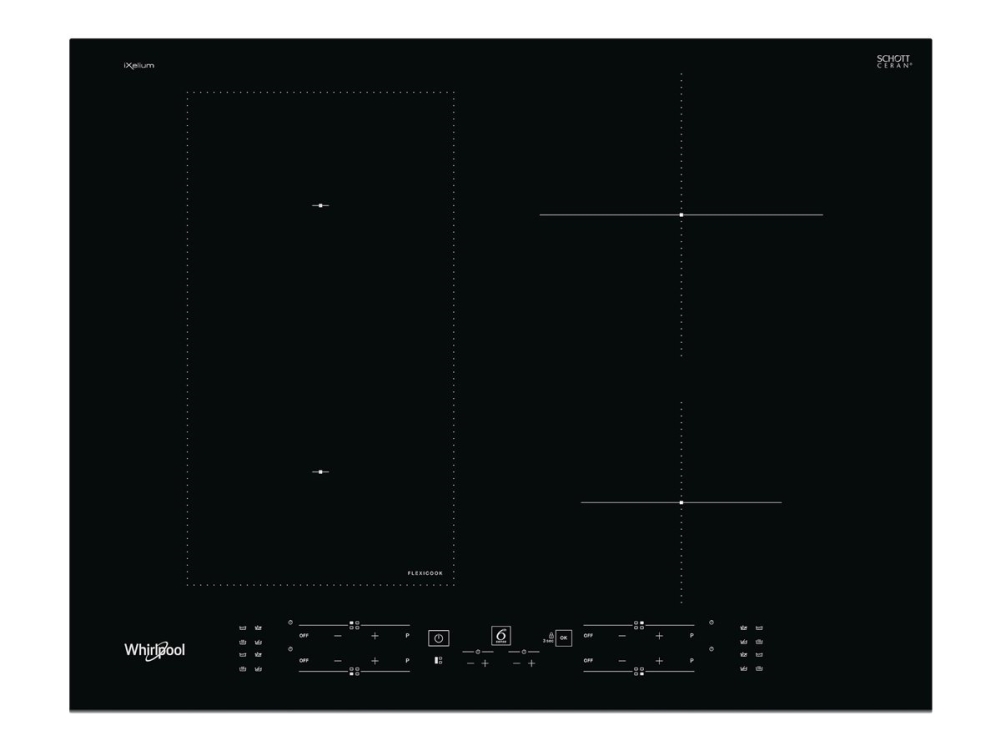 Whirlpool WL B4265 BF/IXL - Induktions kogeplade - 4 plader - Niche - bredde: 56 cm - dybde: 48 cm - med rustfrit stål-frontpynt - sort
