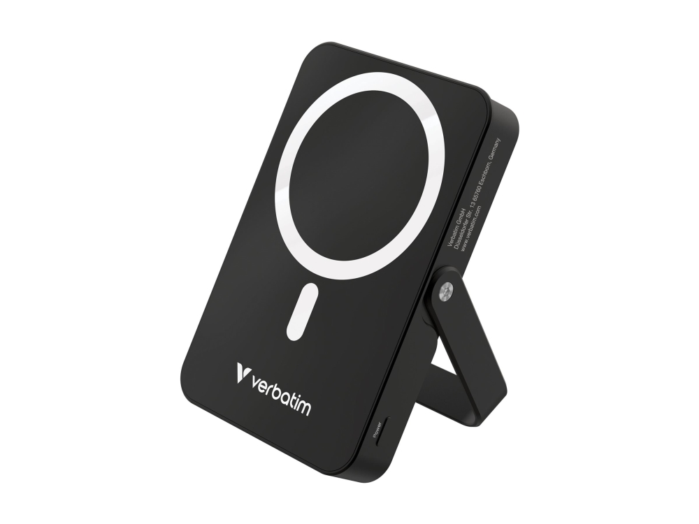 Verbatim Charge ''N'' Go Magnetic Wireless, 10000 Mah, Lithium Polymer (Lipo), Kabelloses Aufladen, 35 W, Schwarz