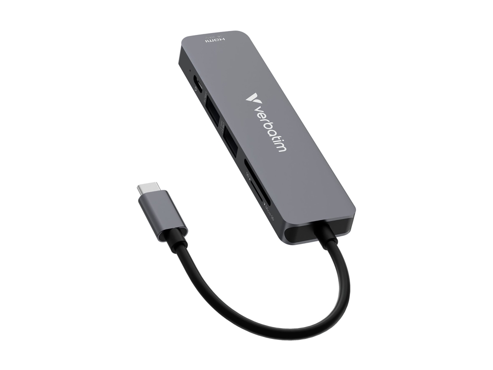 Verbatim Usb-C/Hdmi/Usb-A 3.2/Usb-A 2.0/Sd/Microsd Hub Adapter Aluminium 32156