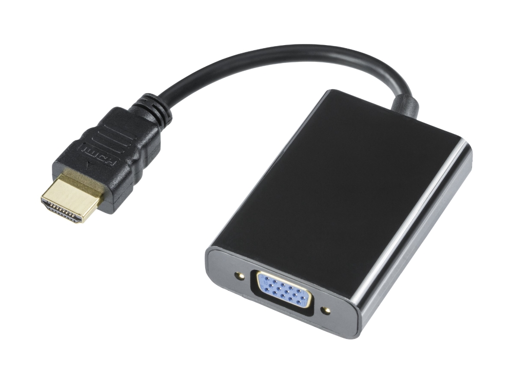 Hdmi Auf Vga Adapter Deltaco 1920X1080 60Hz, 0,2M, Schwarz / Hdmi-Vga7 / R00100028