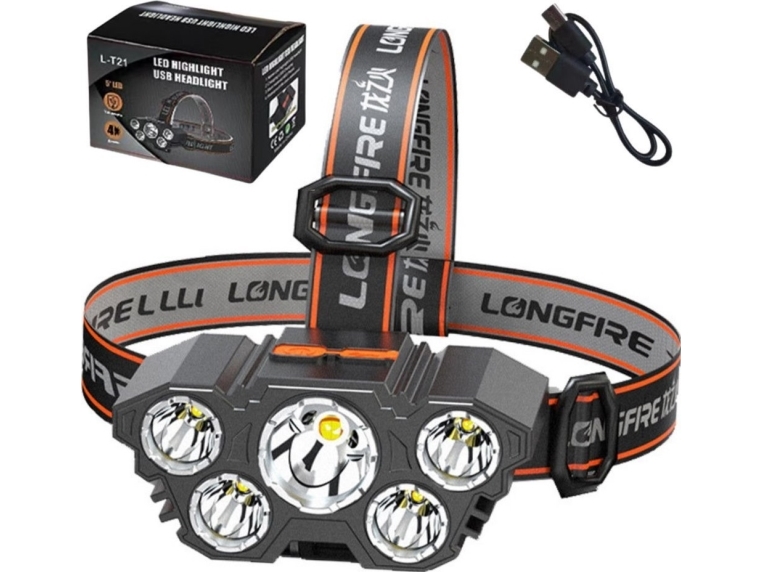 Led-Stirnlampe Stirnlampe 5 Dioden Bewegungssensor 4 Lichtmodi Edukamp