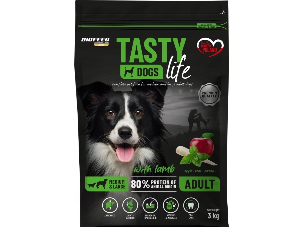 Biofeed Biofeed Tasty Dogs Life Adult M&L With Lamb 3Kg