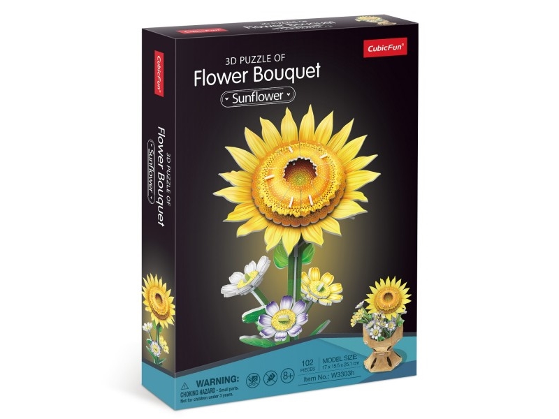 Cubic Fun Flower Bouquet Sunflowers W3303h 33037