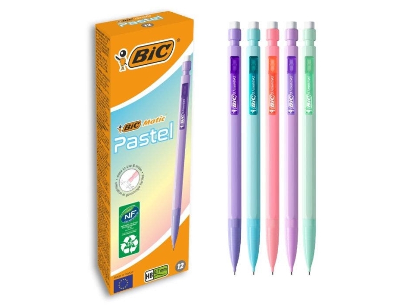 BIC Matic Pastel, Blå, Grön, lila, Rosa, Lila, Färglös, HB, 0,7 mm, Hexagonal, Infällbar | Skrivredskap - Blyertspennor & pencils - Stiftpennor | GameStuff