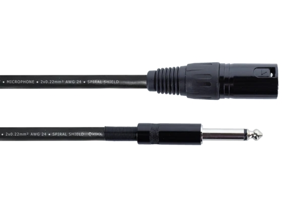 Cordial EM 5 MP XLR-anslutningskabel [1x XLR-kontakt 3-polig - 1x Jack 6,3 mm (mono)] Svart