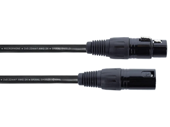 Cordial 14743, XLR (3-pin), Hanstik, XLR (3-pin), Hunstik, 0,5 m, Sort