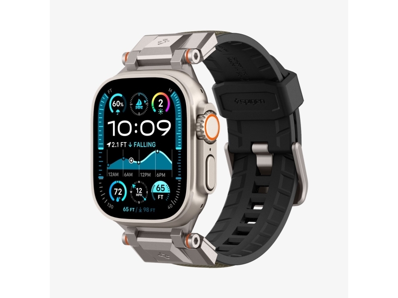 Spigen DuraPro Armor, Band, Smartwatch, Grön, Apple, Apple Watch Ultra (49/46/45/44/42 mm), Nylon, Termoplastisk polyuretan (TPU) | Hälsa - Pulsklockor - Tillbehör | GameStuff