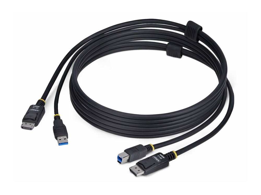 StarTech.com 6ft (1.8m) DisplayPort and USB 5Gbps KVM Cable - Tangentbords-/video-/muskabel - USB typ A, DisplayPort (hane) till USB Type B, DisplayPort (hane) - 1.8 m - 4K60Hz stöd, HDR10-stöd - svart | Datortillbehör - KVM & Switchar - Tillbehör | GameStuff