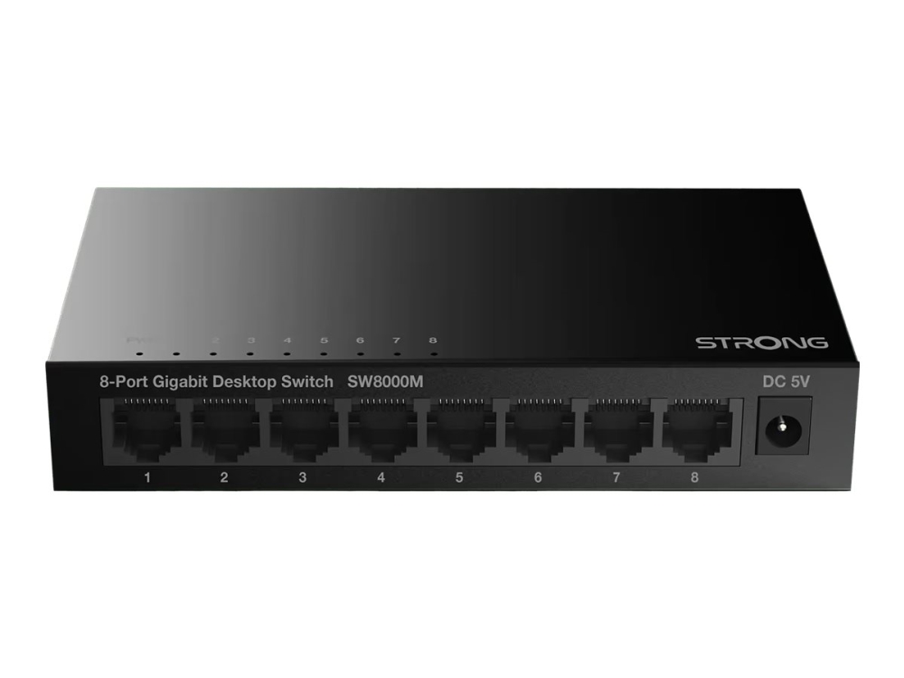 Strong Sw8000m - Switch - Gigabit, Metal - Ikke Administreret - 8 X 10/100/1000 - Desktop