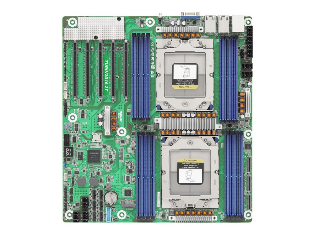 Asrock Turin2d16-2T, Amd, Socket Sp5, Amd Epyc 9004, Ddr5-Sdram, 256 Gb, Dimm