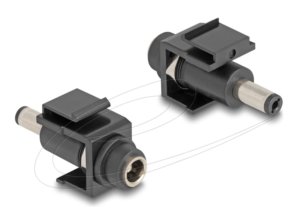 Delock Keystone Modul Dc 5,5 X 2,5 Mm Buchse Zu Dc 5,5 X 2,1 Mm Stecker Schwarz, Flach, Schwarz, Dc 5.5 X 2.5, Dc 5.5 X 2.1, Weiblich, Männlich