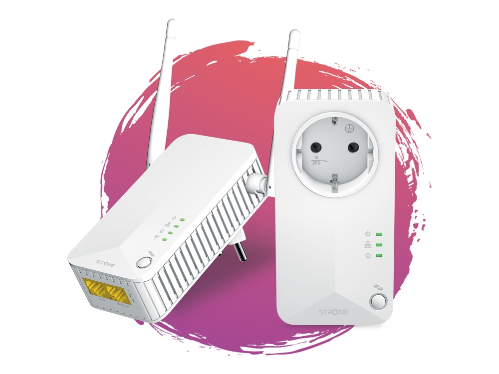 Strong Powerline 600 Duo - Powerline-adaptersæt HomePlug AV (HPAV) - kan sluttes til vægstik