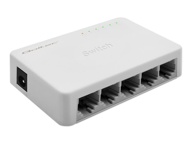 Qoltec Switch Netzwerkschalter 5 X Rj45 Anschluss | 1000Mbps | Fast Ethernet | Lan