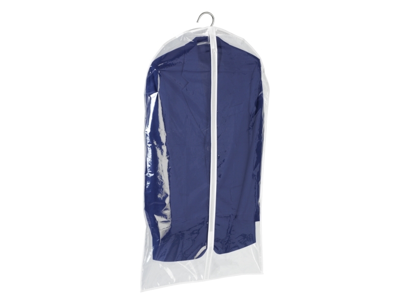 Wenko Kleidersack Transparent 100 X 60 Cm, Weiche Kleidungsaufbewahrungstasche, Transparent, Weiß, Polyethylen-Vinylacetat (Peva), Reißverschluss, 60