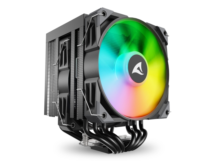 Sharkoon A60 Rgb, Luftkøler, 12 Cm, 500 Rpm, 1800 Rpm, 121,55 M³/T, Sort