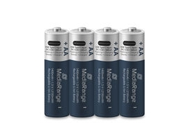 Mediarange Mrbat161, Genopladeligt Batteri, Aa, Lithium-Ion (Li-Ion), 1,5 V, 4 Stk, 1400 Mah