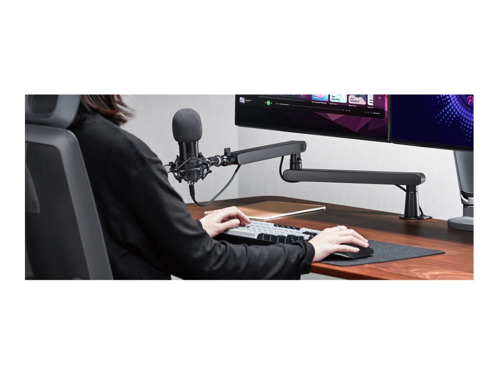 DELTACO GAMING - Monteringssats (microphone boom arm) - låg profil - för mikrofon - premium, universal, streaming - stål - svart - skrivbord | Möbler - Tavla & Displays - Videokonferens | GameStuff