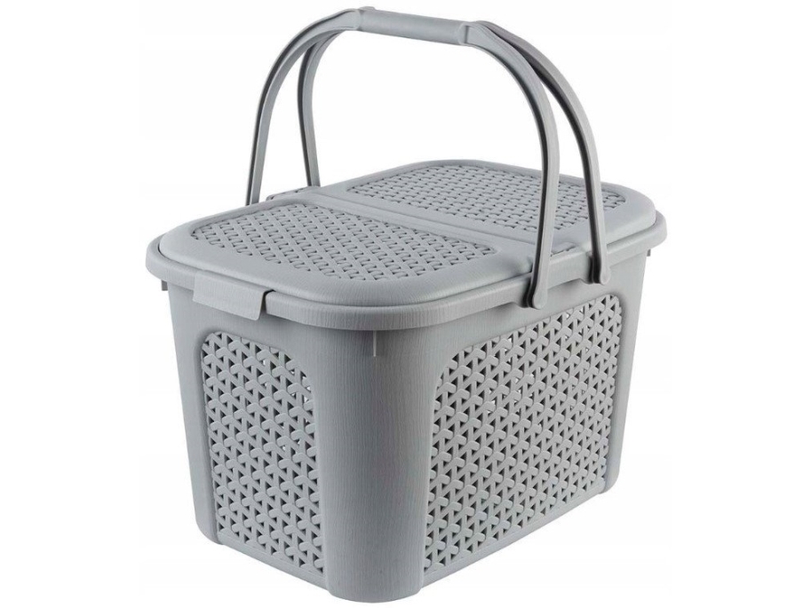 Keeeper Picnickurv "Inka", 28 Liter, Nordic-Red Indkøbskurv Med Låg, I Rattan-Look, 2 Hanke, - 1 Stk (1065943700000)
