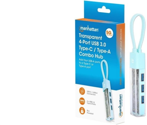 4-Ports Usb 3.2 Gen1 Type-A/C Til 4X Usb-A 3.0 Hub 181020