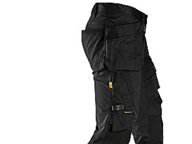Snickers Piratbuks Str. 48 - Sort, Slim Fit Design, Stretch M/Hylsterlommer - 6142