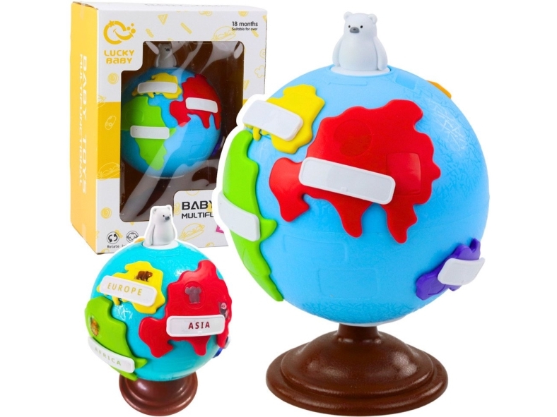 Lean Toys Interaktyvus edukacinis gaublys vaikams su kontinentų dėlionėmis
