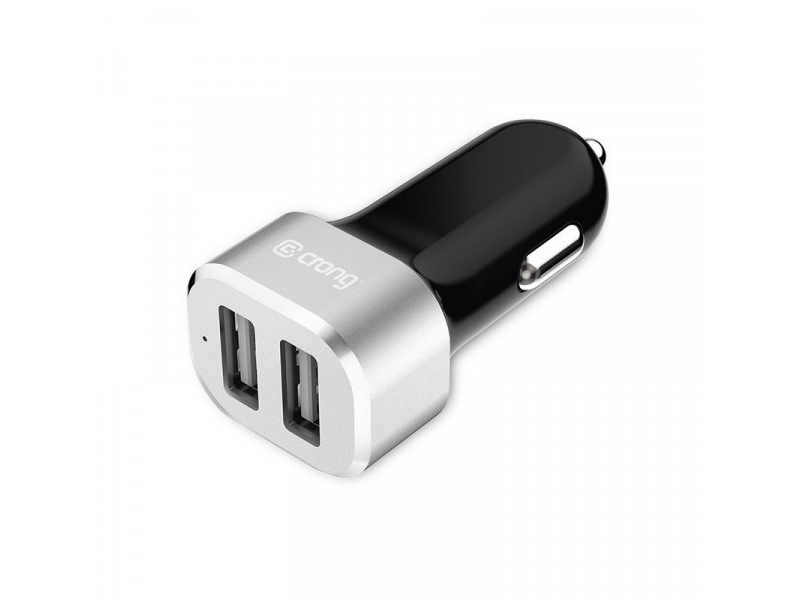 Crong Power Biloplader 24W - 2Xusb 2.4A Biloplader (Aluminium)