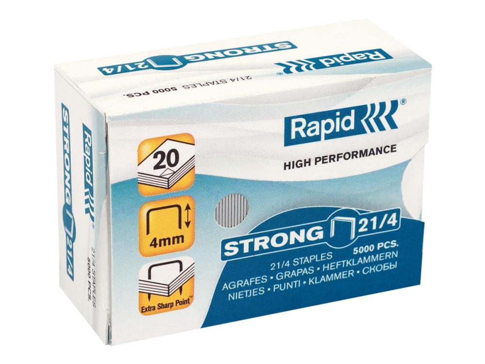 Rapid Strong - Heftklammern - 21/4 - 4 Mm - Verzinkter Stahl - Packung Mit 5000 Stück - Für Fashion F51 Supreme S21, S51