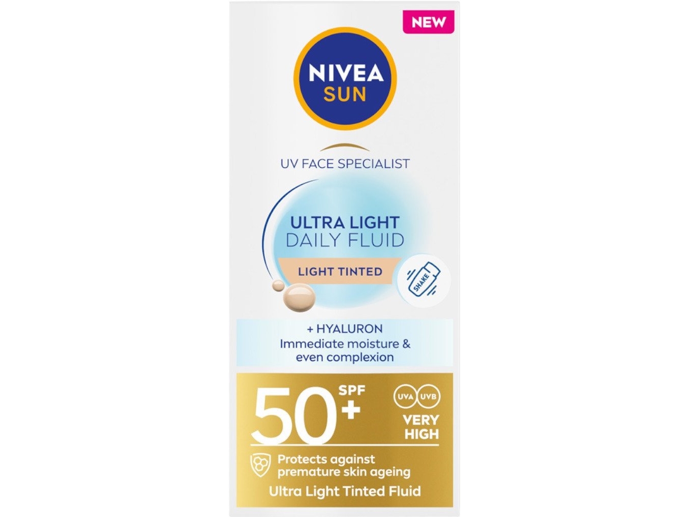 Nivea_Sun Ultra Light Daily Fluid Spf50+ Solcreme Med Pigment Light 40 Ml