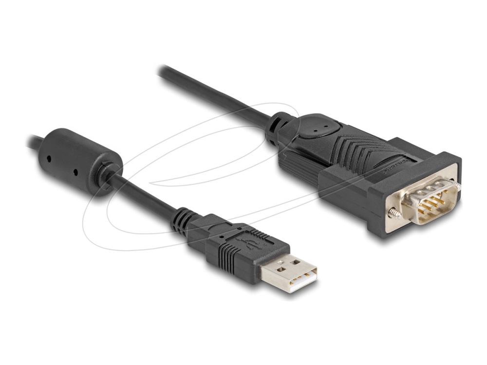 Delock - Usb / Serielkabel - Usb (Han) Til Db-9 (Han) Kan Skrues - 25 Cm - Op Til 460,8 Kbps Dataoverførselshastighed - Sort