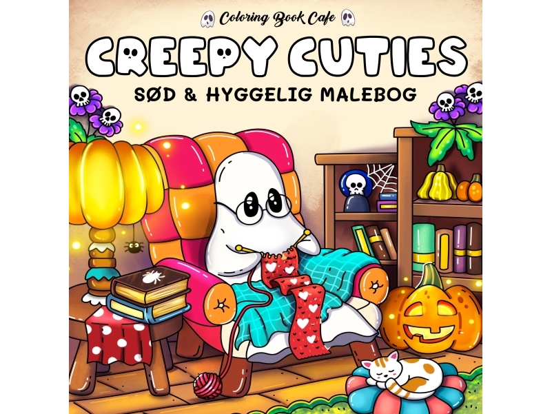 Malebog: Creepy Cuties - Cozy Coloring | Coloring Book Cafe