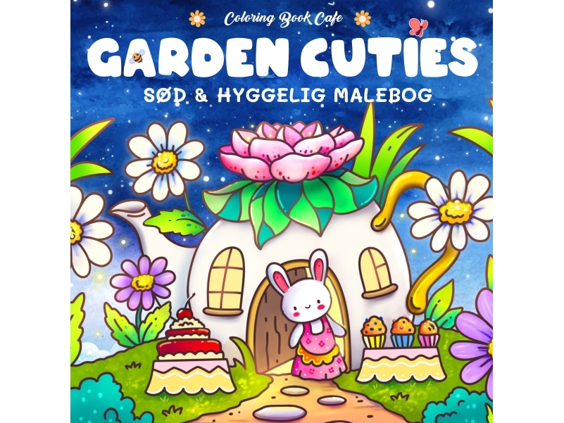 Malebog: Garden Cuties - Cozy Coloring | Coloring Book Cafe