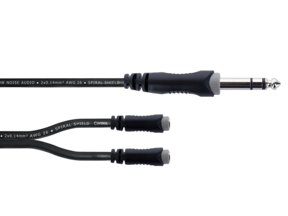 Cordial Ey 0.3 Vyy, 6.35Mm, Männlich, 2 X 3.5Mm, Weiblich, 0,3 M, Schwarz