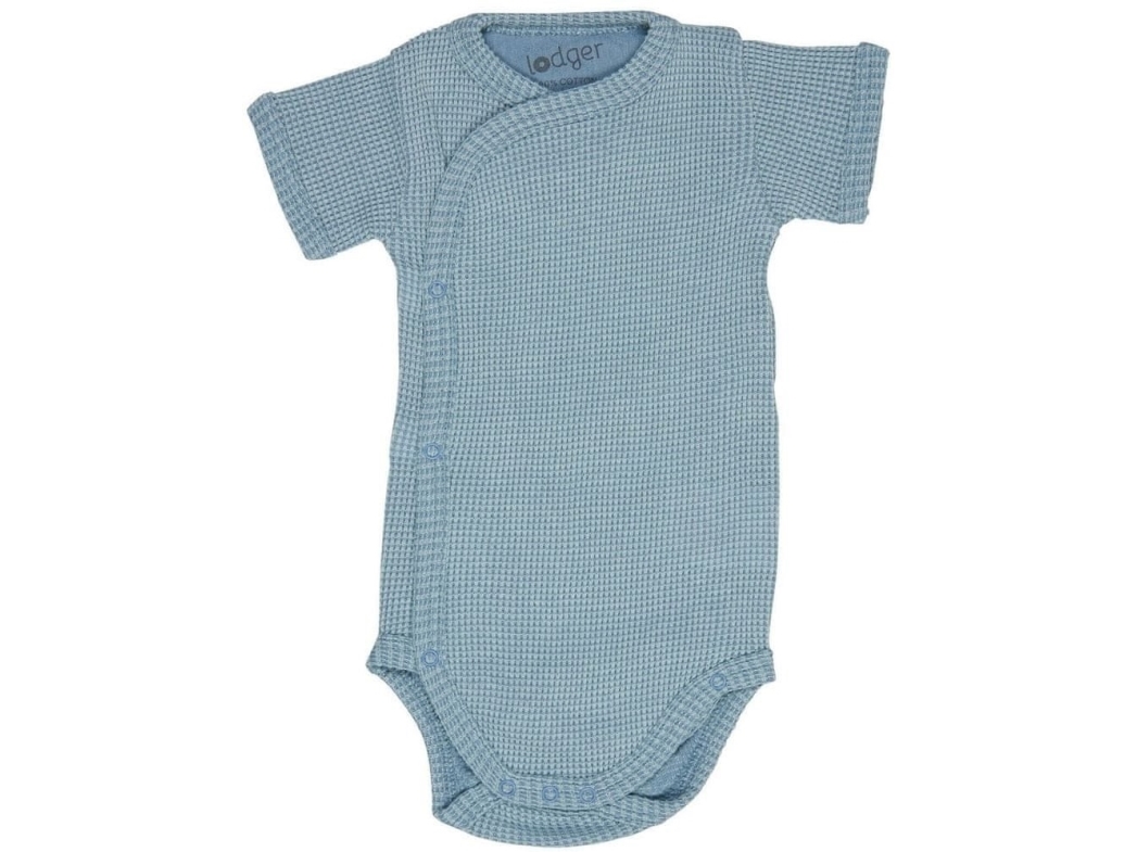 Lodger Romper Ciumbelle Knitted Cotton Bodysuit With Short Sleeves Ocean 68 Cm Rfc 074_68