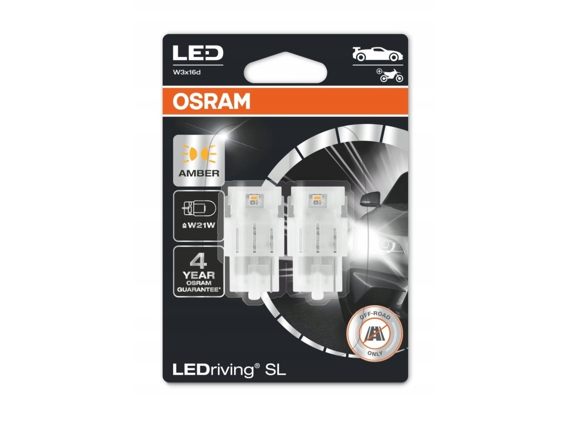 Osram LED-lampa Gul W21W - 2 st. | Bilvård & Biltillbehör - Belysning | GameStuff