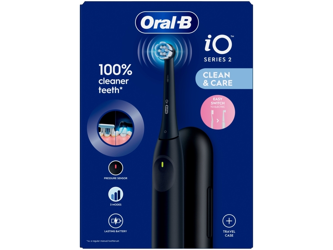 Braun iOS2.1D9.2K Oral-B iO2 Elektrinis Dantų Šepetėlis Night Juodas + Kelioninis Dėklas