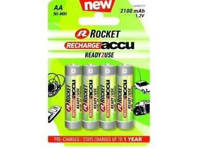 Rocket Precharged Hr6 2100Mah Always Ready Blister Pack 4 Pcs.