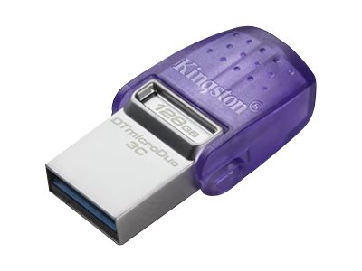 Kingston Technology Datatraveler Microduo 3C, 128 Gb, Usb Type-A / Usb Type-C, 3.2 Gen 1 (3.1 Gen 1), 200 Mb/S, Andere, Edelstahl, Violett