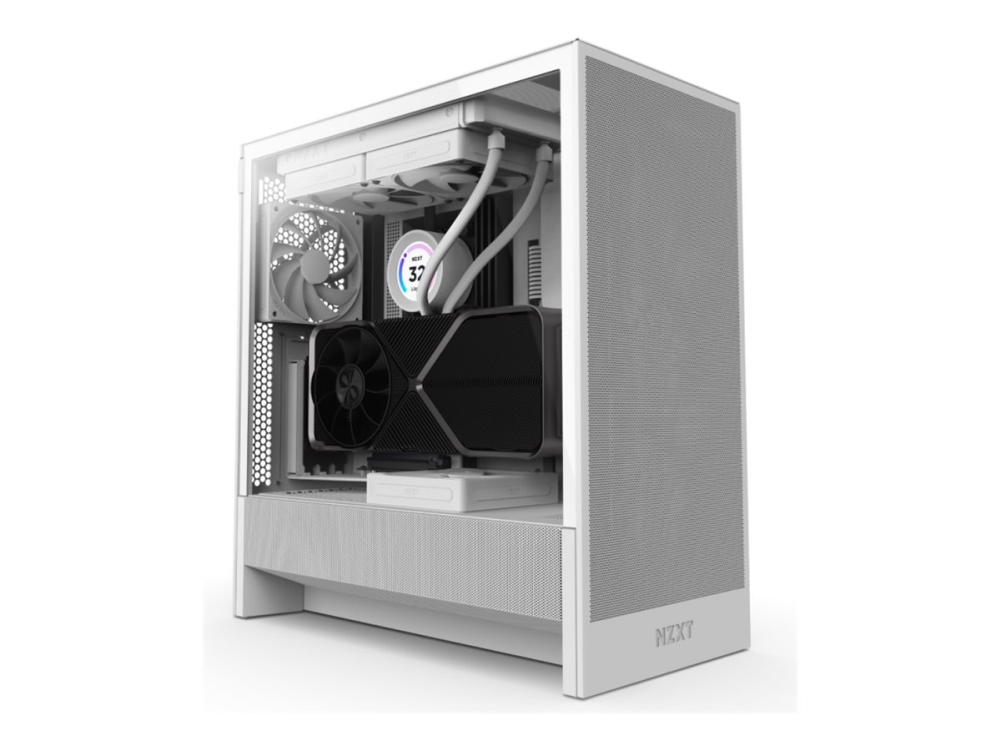 Nzxt H5 Flow, Midi Tower, Pc, Weiß, Atx, Eatx, Micro Atx, Micro-Itx, Gaming, 17,5 Cm