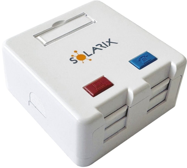 Solarix Socket Modular Til 2 Keystones På Gipsplade Hvid Sxmo-2-0-Wh