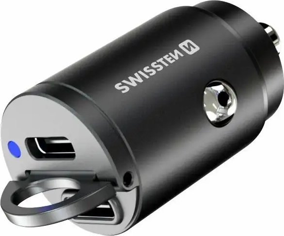 Navman Adapter Cl Swissten 2X Usb-C (Pd) 30W, Nano, Metall Černá