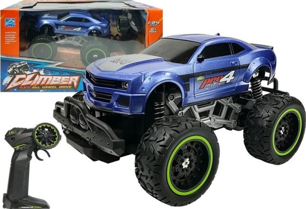 Lean Toys Mėlyna Nuotoliniu Būdu Valdomas Automobilis R/C 6,5 Km/H High Wheels Mėlyna