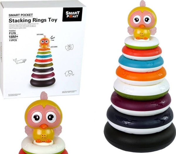 Leantoys Lernpyramide Mit Ringen, Rädern & Küken