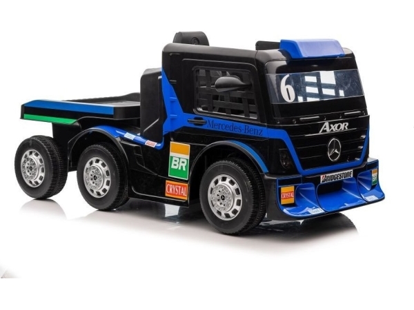 Lean Cars Mercedes-Benz Axor XMX622 yksipaikkainen sähköauto perävaunun kanssa, sininen