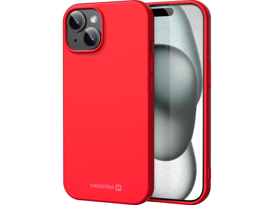 Swissten Soft Joy Dėklas, Skirtas Iphone 15 Raudona