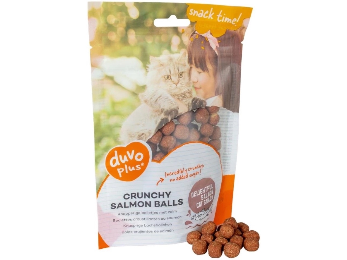 Duvo+ Crunchy kattegodbidder laks 50g