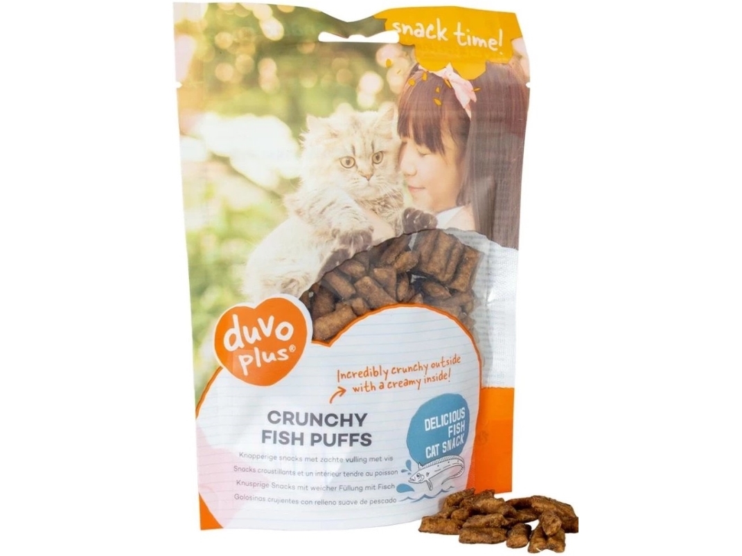 Duvo+ Crunchy Puffs Katzensnack Fisch 50G