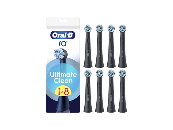 Oral-B Replaceable Toothbrush Heads | Io Ultimateclean | Heads | For Adults | Number Of Brush Heads Included 8 | Black