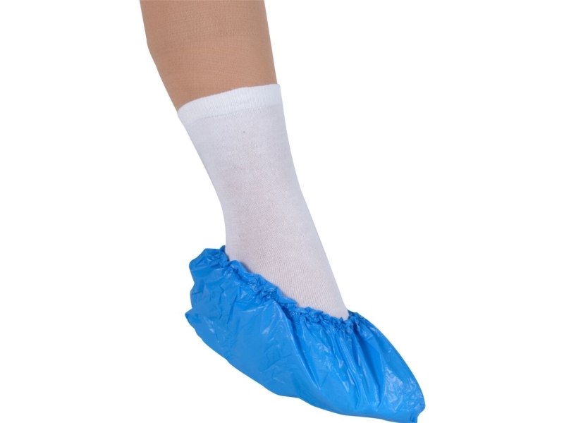 Suojakannet, ABENA, L, 36x15cm, 35 mikronia, sininen, LDPE, ei-steriili - (100 kpl)